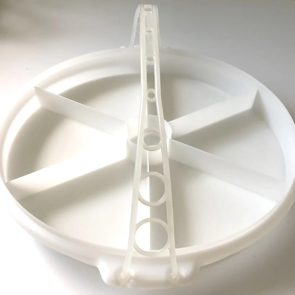 Vintage Tupperware Party Susan Divided Tray White & Sheer Lid + Handle